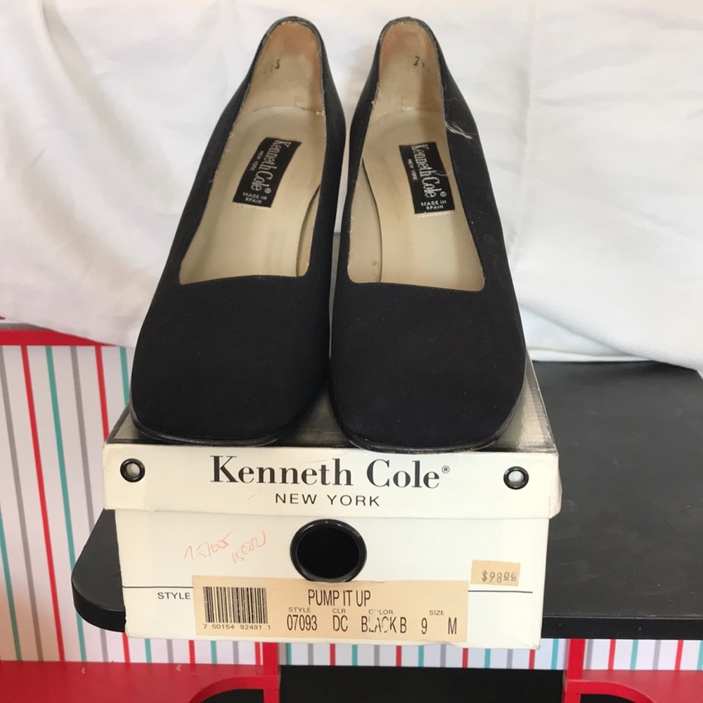 Classic Black Square Toe Kenneth Cole Pumps, sz 9
